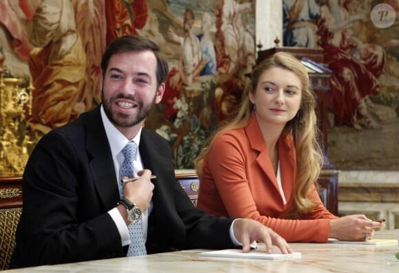 La jeune comtesse belge Stéphanie de Lannoy et le prince Guillaume, grand-duc héritier du Luxembourg, le 2 octobre 2012.