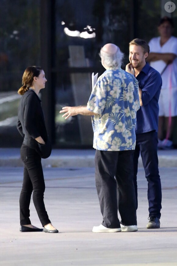 Ryan Gosling et Rooney Mara sur le plateau du film encore sans titre de Terrence Malick, à Austin, Texas. Septembre 2012.