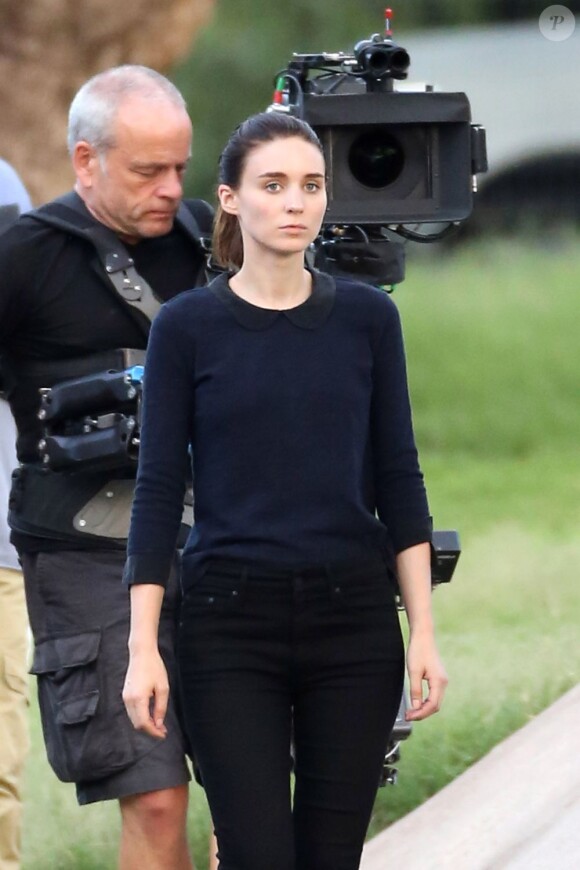 Ryan Gosling et Rooney Mara sur le plateau du film encore sans titre de Terrence Malick, à Austin, Texas. Septembre 2012.