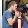 Ryan Gosling et Rooney Mara sur le plateau du film encore sans titre de Terrence Malick, à Austin, Texas. Septembre 2012.