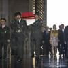 Le prince Philippe de Belgique et la princesse Mathilde lors d'une cérémonie commémorative au Mausolée Ataturk d'Ankara.