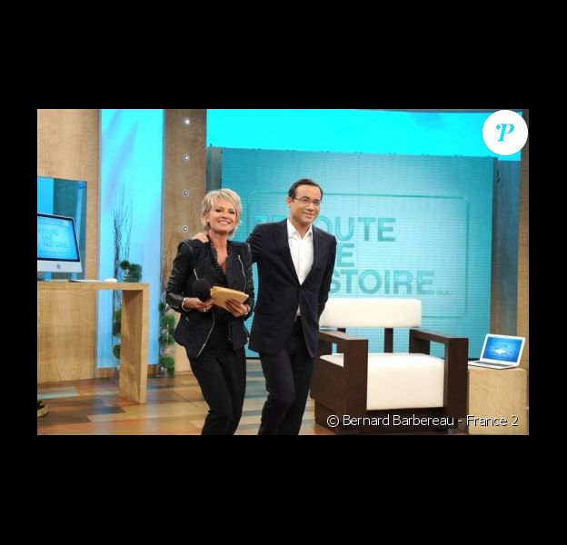 Sophie Davant aux commandes de Toute une histoire, sur France 2. Enregistrement de l'émission, le 21/09/2010