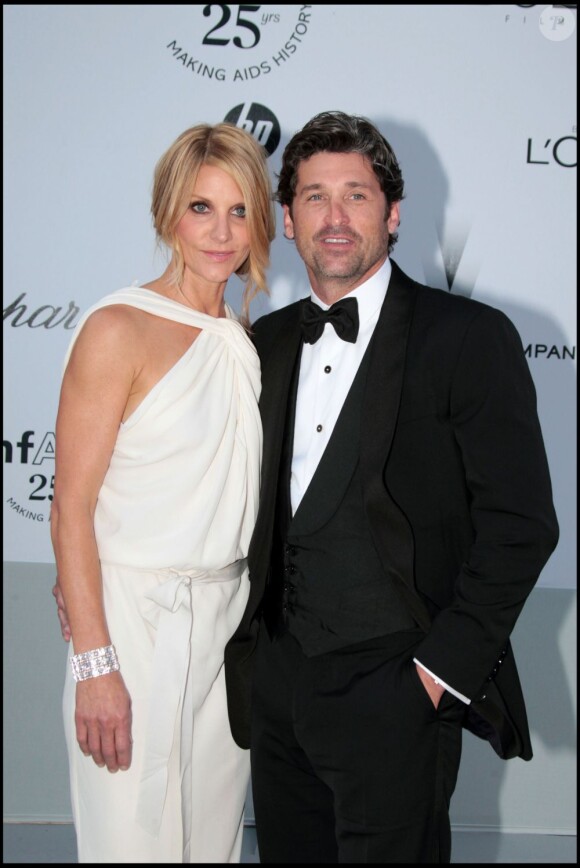 Patrick Dempsey et sa femme Jill Fink à la soirée de l'amfAR à Cannes, le 19 mai 2011.