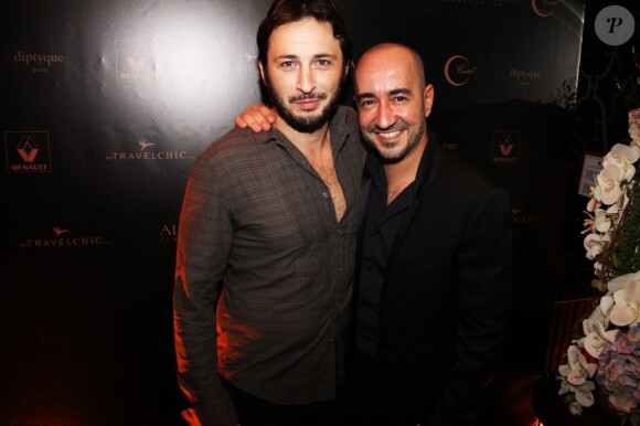 Michael Cohen et Saïf Mahdi lors de la soirée A Club organisée par Albane Cleret chez Castel à Paris le 18 octobre 2012
