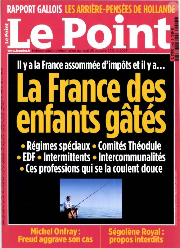La Une du magazine Le Point du 25 octobre 2012.