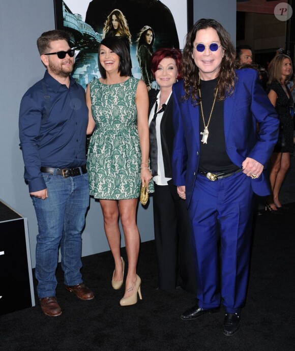 Jack Osbourne, Lisa Stelly, Sharon Osbourne, Ozzy Osbourne à la première de Total Recall à Los Angeles, le 1er août 2012.