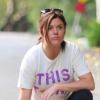 Exclusif - Tiffani Thiessen s'étire après son jogging. Los Angeles, le 5 novembre 2012.