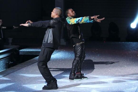 Jay-Z et Kanye West lors du défilé Victoria's Secret à New York, le 9 novembre 2011.