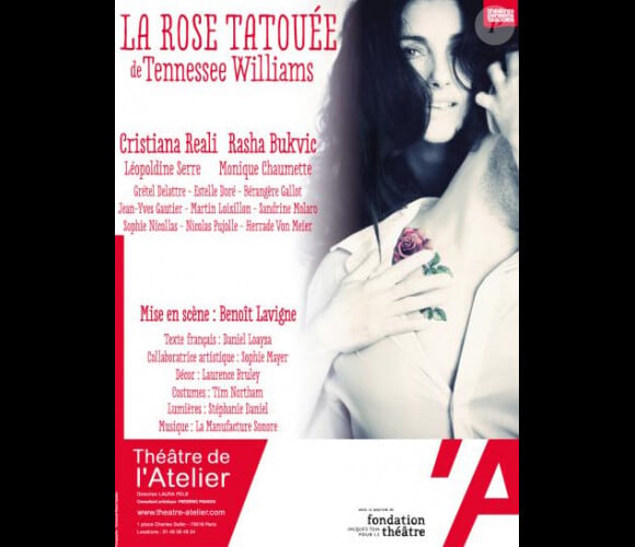 Cristiana Reali à l'affiche de la pièce de théâtre La Rose Tatouée au théâtre de l'Atelier - octobre 2012