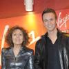 Mireille Dumas et Cyril Féraud à la conférence de presse de l'Eurovision 2012 à Paris, le 26 avril 2012.