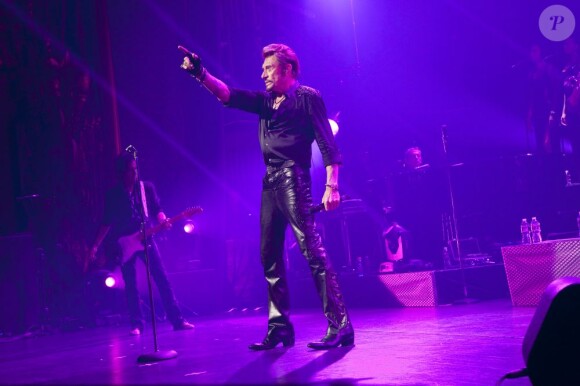 Johnny Hallyday en concert à New York dans le cadre sa tournée Jamais Seul le 7 octobre 2012
