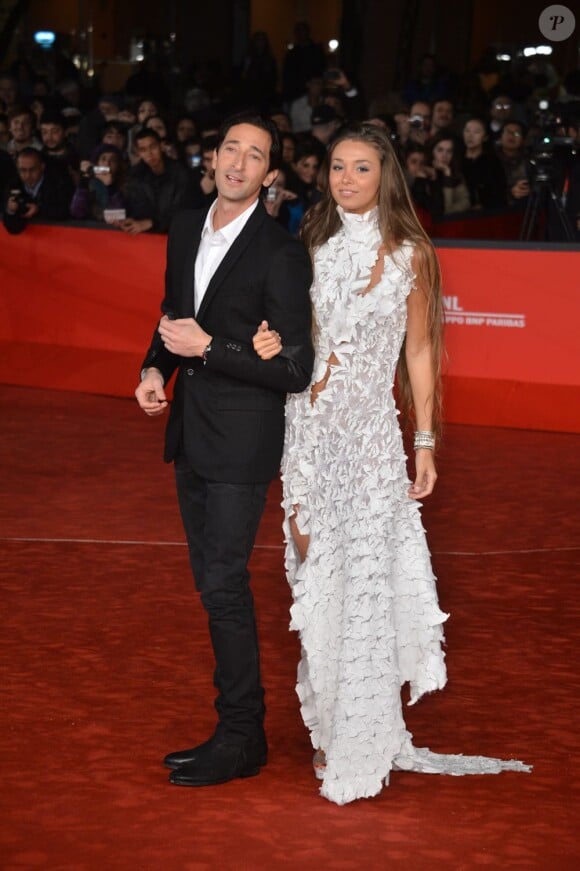 Adrien Brody et Lara Lieto lors du Festival international du film de Rome, le 11 novembre 2012.