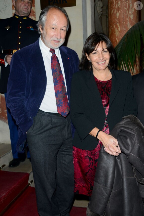 Jérôme Clément et Anne Hidalgo lors du gala de l'Espoir, au théâtre du Châtelet, à Paris, le 12 novembre 2012