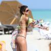 Leryn Franco, athlète et mannequin de haut niveau. La Paraguayenne, reine de beauté et spécialiste du lancer du javelot, était en vacances sur la plage de Miami le 12 novembre 2012.