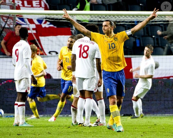 Zlatan Ibrahimovic, a inscrit quatre magnifiques buts face à l'Angleterre à la Friends Arena de Solna le 14 novembre 2012