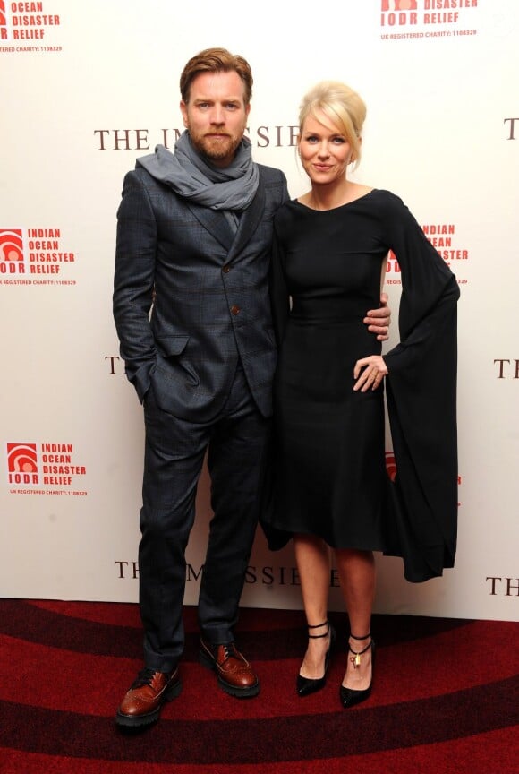 Ewan McGregor et Naomi Watts lors de l'avant-première britannique de The Impossible au BFI Imax de Londres, le 19 novembre 2012.