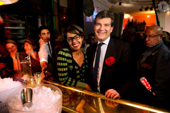 Arnaud Montebourg et Audrey Pulvar à La Bellevilloise à Paris le 9 octobre 2011