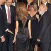 Letizia d'Espagne, très glamour dans une robe noire jouant la transparence, accompagnait le prince Felipe lors de la remise du 29e Prix de Journalisme Francisco Cerecedo au Canadien Michael Ignatieff, le 20 novembre 2012, au Ritz de Madrid.