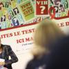 La princesse Stéphanie de Monaco en conférence de presse le 22 novembre 2012 pour Fight Aids Monaco, dont elle est présidente, et la préparation de la Journée mondiale du sida.