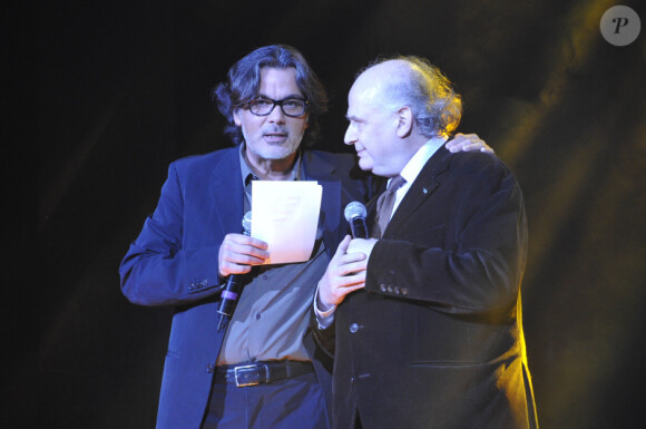 Le réalisateur Christophe Barratier et le chef d'orchestre Laurent Petitgirard à la remise des Grands Prix de la Sacem au Casino de Paris, le 26 novembre 2012.