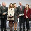 La princesse Letizia d'Espagne lors de la remise des Prix de l'Enseignement, le 29 novembre 2012, au CaixaForum de Madrid.