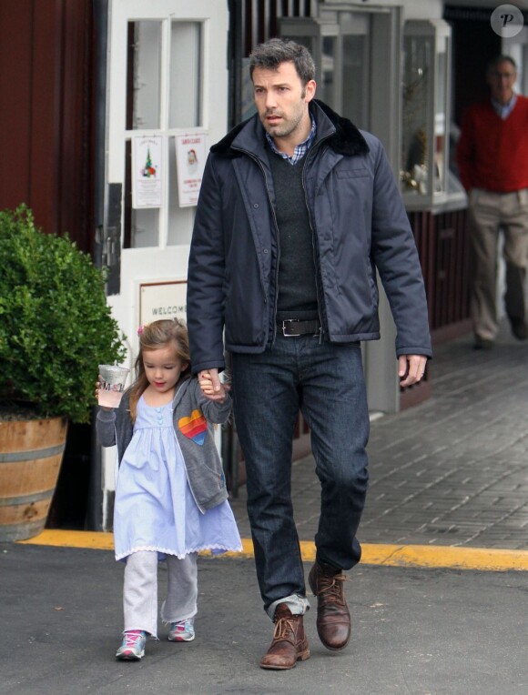 Ben Affleck et Seraphina vont petit-déjeuner à Brentwood, le 6 décembre 2012