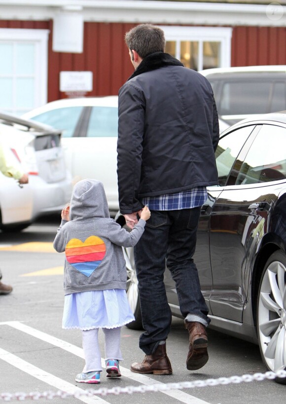 Ben Affleck et Seraphina vont petit-déjeuner à Brentwood, le 6 décembre 2012