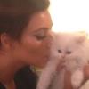 Kim Kardashian pose avec son petit chat Mercy, décédé le 27 novembre 2012