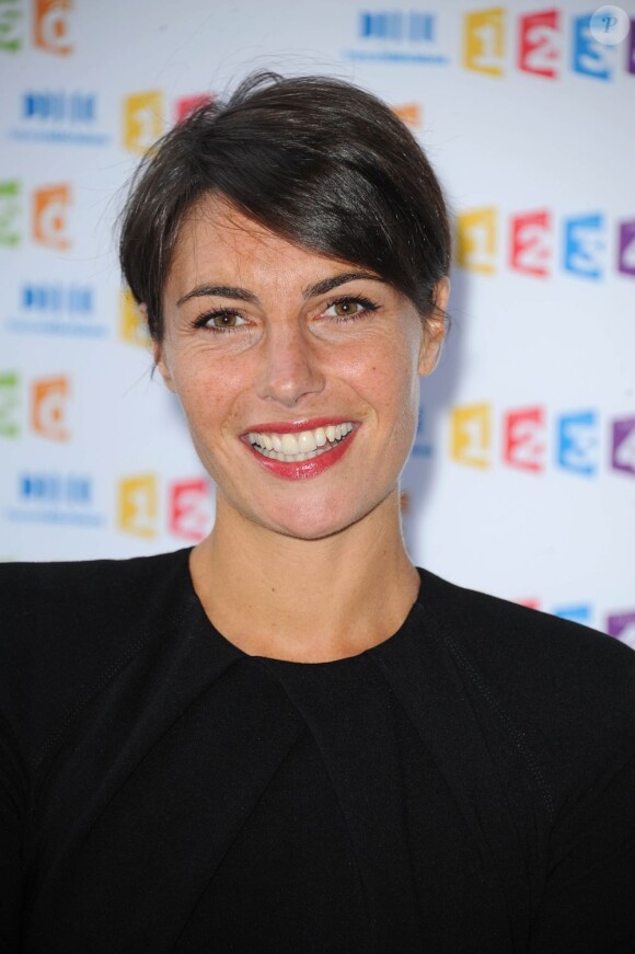 Alessandra Sublet à la conférence de presse de rentrée de France Télévisions à Paris le 28 août 2012.