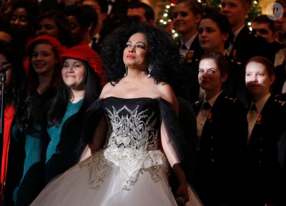 Diana Ross, star du concert de Noël à Washington le dimanche 9 décembre 2012 en présence la famille Obama