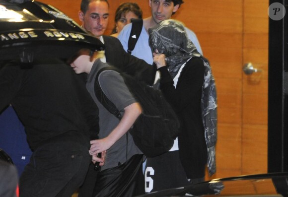Madonna et ses fils, David et Rocco, arrivent à Buenos Aires le 10 décembre 2012.