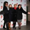 L'équipe du Grand 8 - Audrey Pulvar, Elisabeth Bost et Roselyne Bachelot -, à la soirée 'I love TV on Ice' au Grand Palais des Glaces à Paris, le 12 décembre 2012