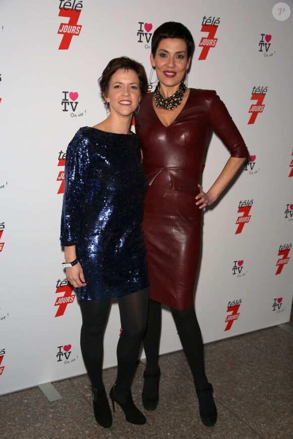 Nathalie Renoux et Christina Cordula à la soirée 'I love TV on Ice' au Grand Palais des Glaces à Paris, le 12 décembre 2012