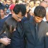 Les obsèques de Jacintha Saldhana, ont eu lieu en présence de son époux Benedict Barboza, son fils de 16 ans, Junal, et sa fille de 14 ans, Lisha, dans la ville de Shirva, dans le Sud-Ouest de l'Inde, le 17 décembre 2012.