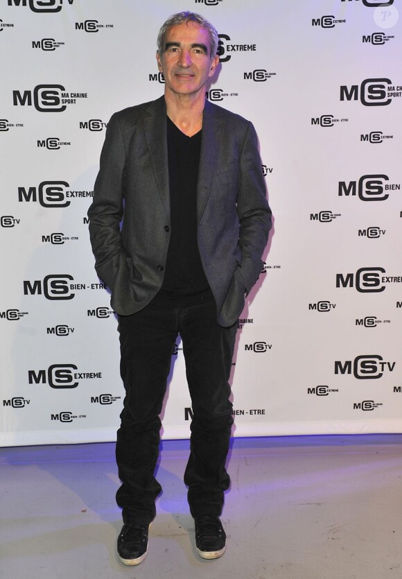 Raymond Domenech lors du cinquième anniversaire de la chaine MCS (Ma Chaine Sport) à la Gaîté Lyrique à Paris le 17 Décembre 2012