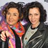 Elizabeth Borgine et Nathalie Coree lors du cinquième anniversaire de la chaine MCS (Ma Chaine Sport) à la Gaîté Lyrique à Paris le 17 Décembre 2012