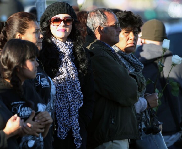 Funérailles de la chanteuse Jenni Rivera, décédée dans un crash d'avion, le 9 décembre dernier au Mexique. La cérémonie s'est tenue à Long Beach, à Los Angeles, le 19 decembre 2012.