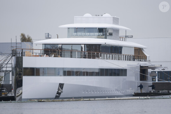 Le yacht de Steve Jobs baptisé Venus, devoilé à titre posthume à Aalsmeer aux Pays Bas le 29 octobre 2012. Il a été imaginé par l'ancien patron d'Apple en collaboration avec le designer francais Philippe Starck, est aujourd'hui au coeur d'une polémique financière.