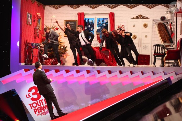 M. Pokora, Shy'm, Chris Marques, Sandrine Quétier, Amel Bent et Jean-Marc Généreux dans Le 31 tout est permis avec Arthur sur TF1 le 31 décembre 2012 sur TF1