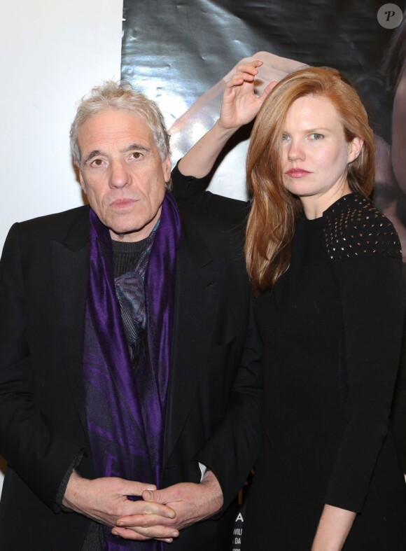 Abel Ferrara et sa compagne Shanyn Leigh pour l'avant-première du film 4h44 : Dernier jour sur Terre, au Forum des Images, Paris, le 12 décembre 2012.
