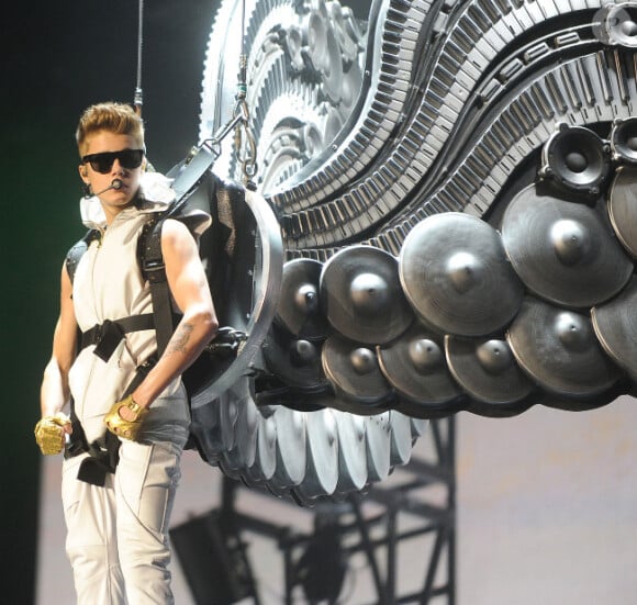 Justin Bieber en concert pour le Believe Tour à New York le 9 novembre 2012.