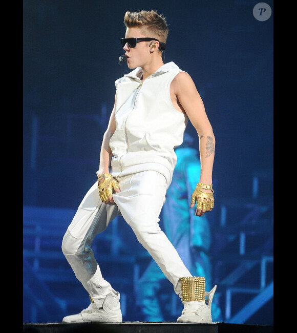 Justin Bieber en concert pour le Believe Tour à New York le 9 novembre 2012.