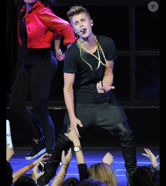 Justin Bieber en concert à Los Angeles le 2 décembre 2012.