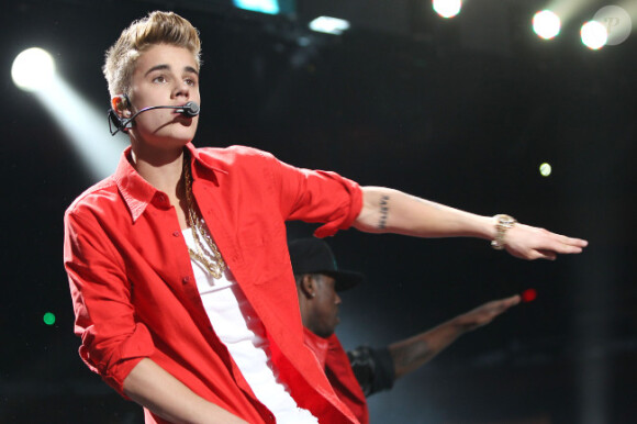 Justin Bieber en concert à New York le 7 décembre 2012.
