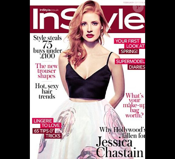 Jessica Chastain en couverture de In Style.
