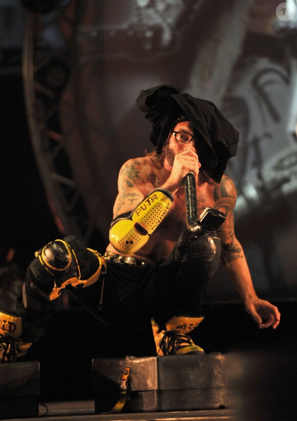 Shaka Ponk en concert à Bercy le 5 janvier 2013.