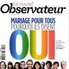Couverture du Nouvel Observateur datant du 10 janvier 2013, en plein débat sur le "mariage pour tous".