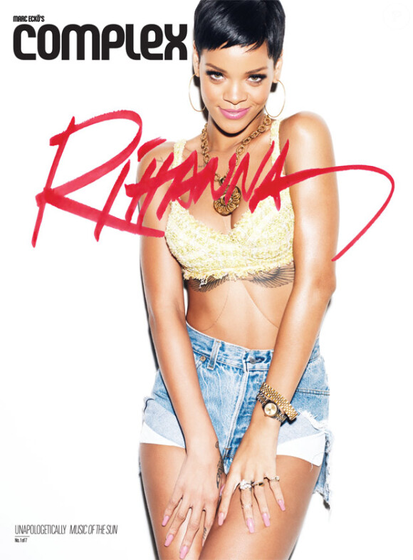 Rihanna illustre sa période Music of the Sun, nom de son premier album, devant l'objectif de Zoe McConnell pour le numéro de février-mars 2013 du magazine Complex.