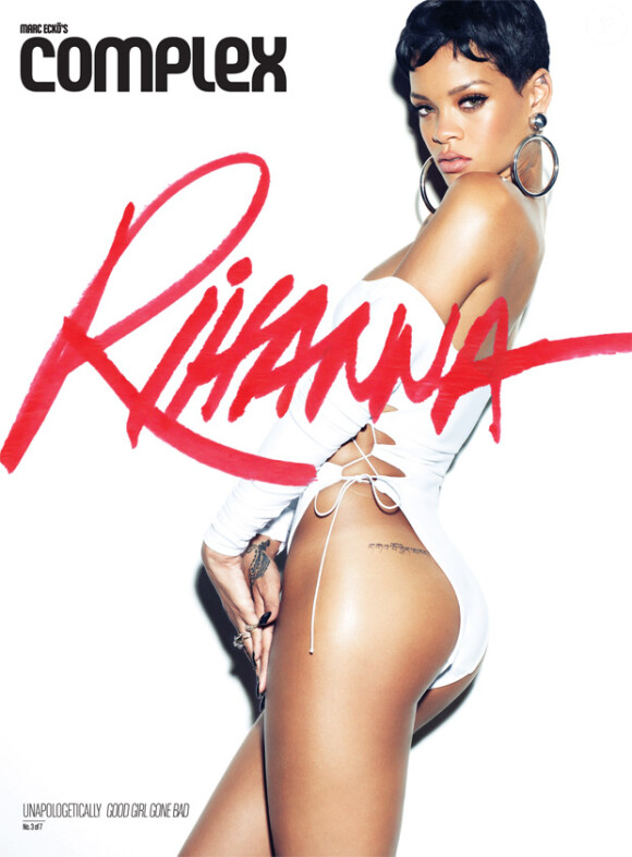 Rihanna, ultrasexy pour illustrer sa période Good Girl Gone Bad, nom de son troisième album, devant l'objectif de Zoe McConnell pour le numéro de février-mars 2013 du magazine Complex.