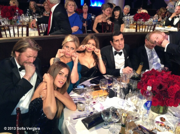 Le casting de Modern Family lors de la 70ème cérémonie des Golden Globes à Los Angeles